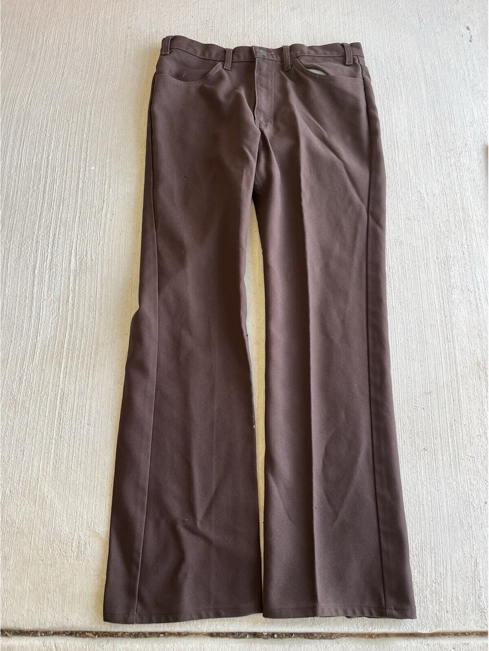 Vintage Levis Black Tab Brown Sta-Prest Flare Pants 33x32